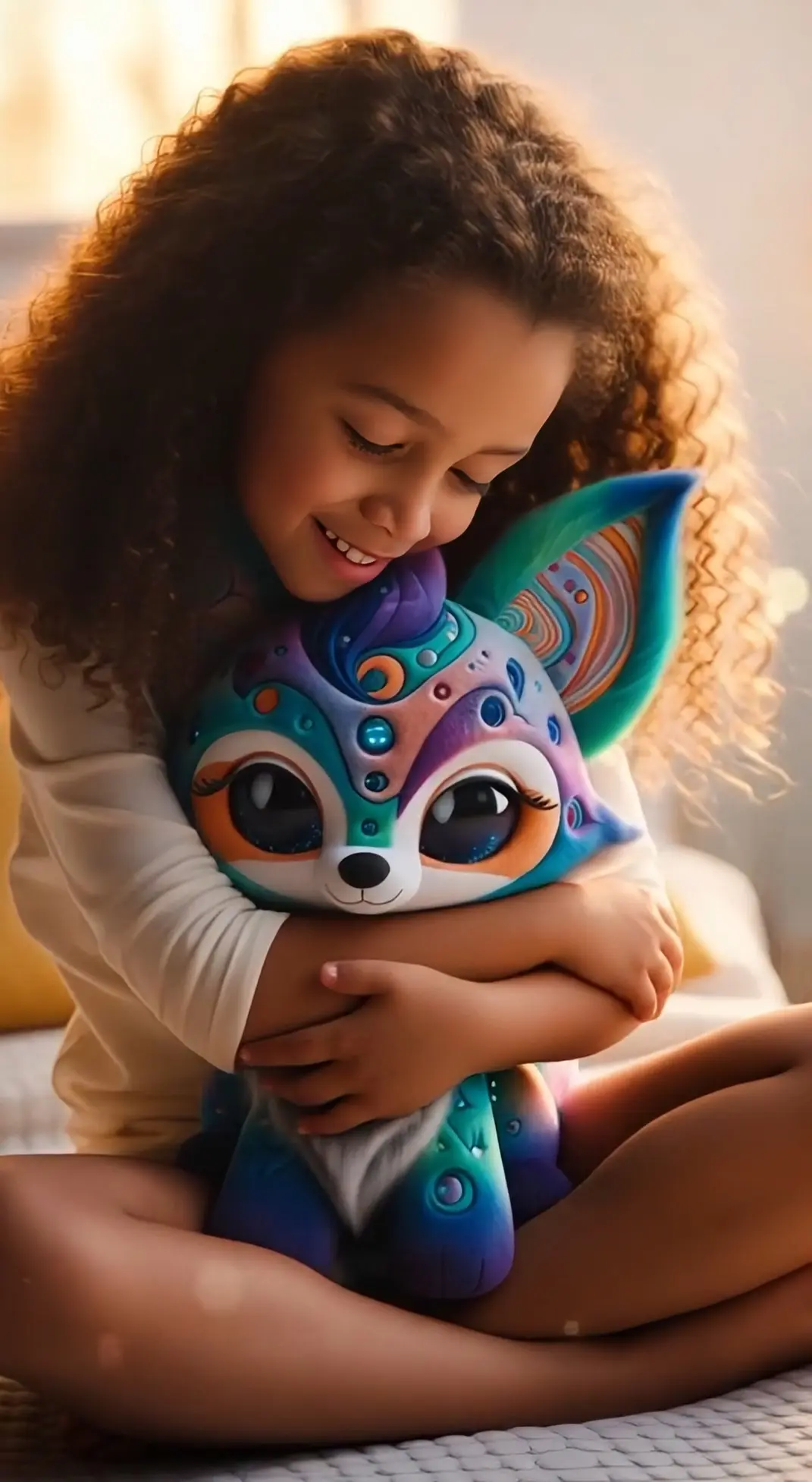 Conceptual image of a child warmly embracing Whimsy Wisper